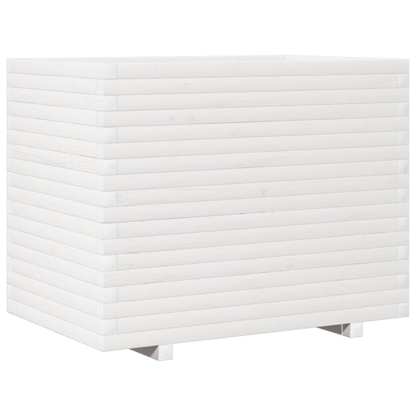 vidaXL Planter White 90x60x72 cm Solid Pine Wood