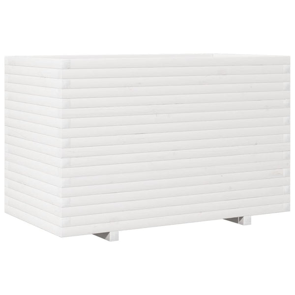 vidaXL Planter White 110x60x72 cm Solid Pine Wood