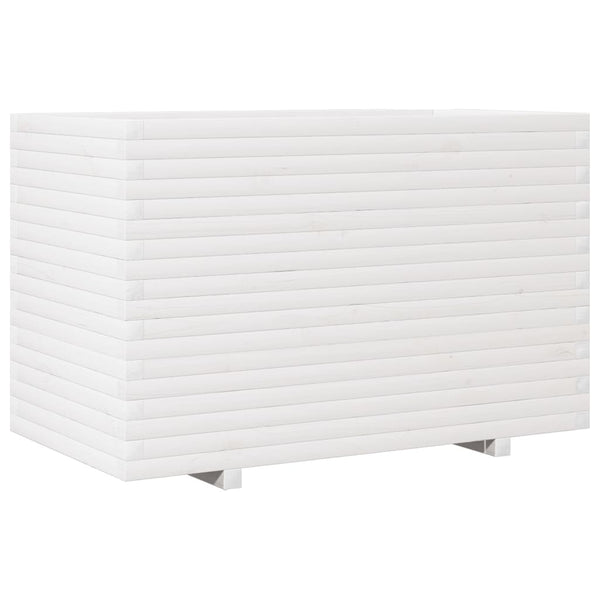 vidaXL Planter White 110x60x72 cm Solid Pine Wood
