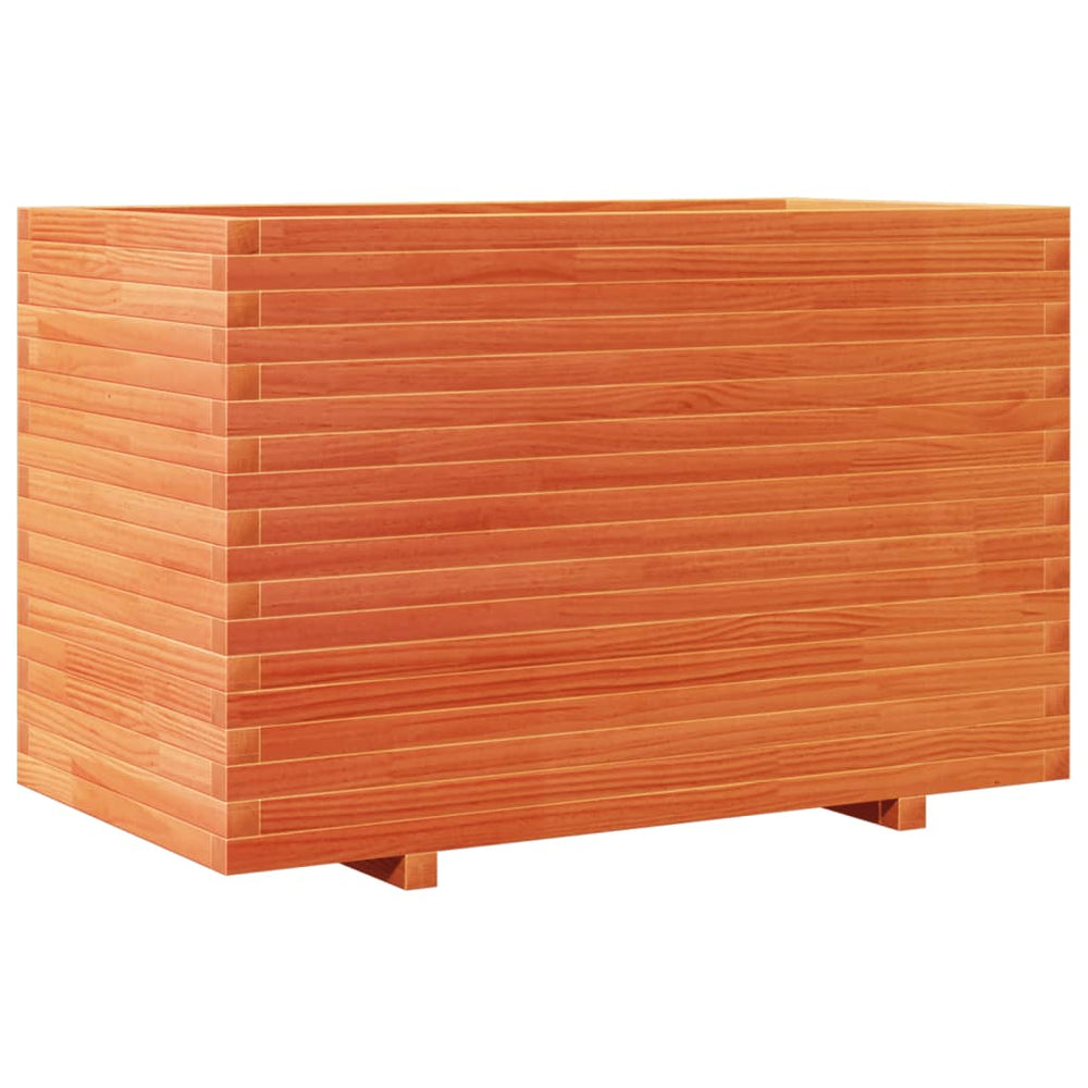 vidaXL Planter Waxed Brown 110x60x72 cm Solid Pine Wood