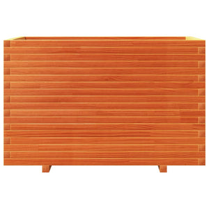 vidaXL Planter Waxed Brown 110x60x72 cm Solid Pine Wood