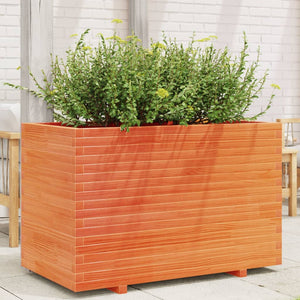 vidaXL Planter Waxed Brown 110x60x72 cm Solid Pine Wood
