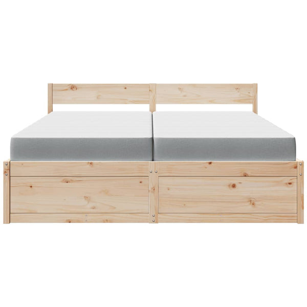 vidaXL Bed with Drawers and Mattress 200x200 cm Solid Pine Wood