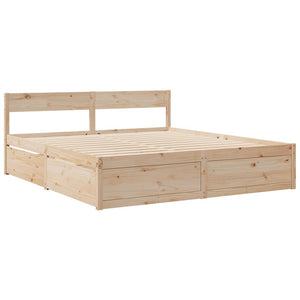 vidaXL Bed with Drawers and Mattress 200x200 cm Solid Pine Wood