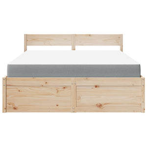 vidaXL Bed with Drawers and Mattress 160x200 cm Solid Pine Wood