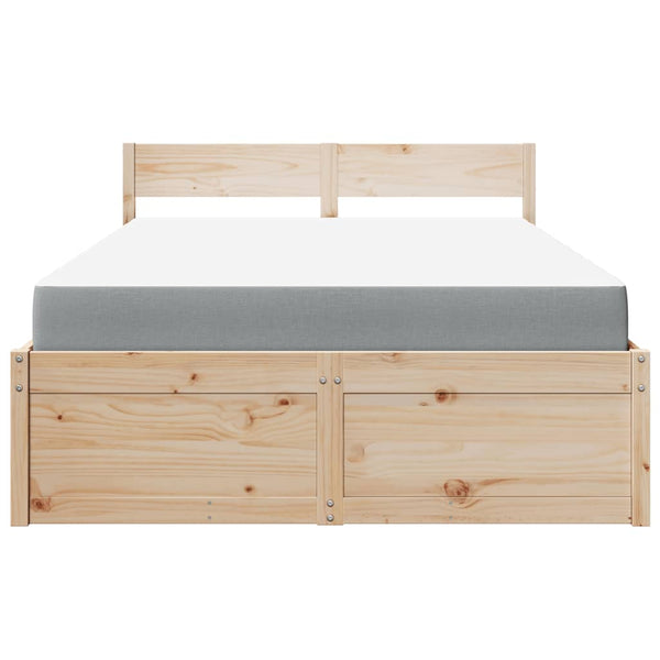 vidaXL Bed with Drawers and Mattress 120x190 cm Solid Pine Wood