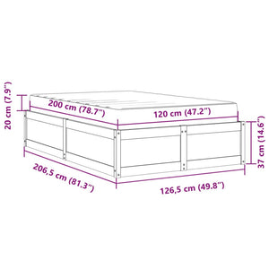 vidaXL Bed with Mattress Waxed Brown 120x200 cm Solid Pine Wood