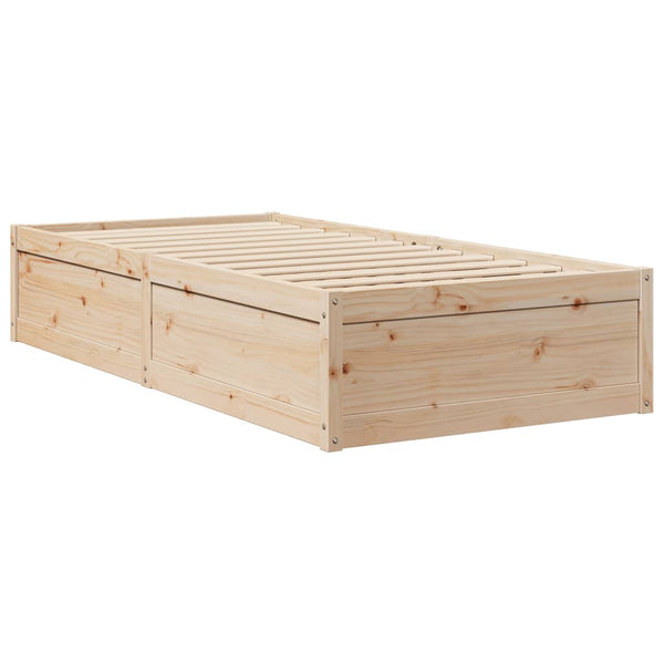 vidaXL Bed with Mattress 100x200 cm Solid Pine Wood