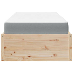 vidaXL Bed with Mattress 100x200 cm Solid Pine Wood