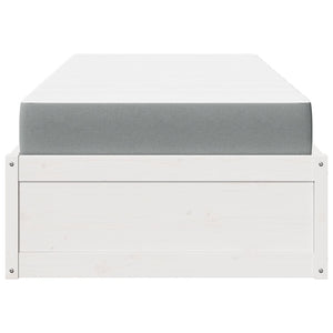 vidaXL Bed with Mattress White 100x200 cm Solid Pine Wood
