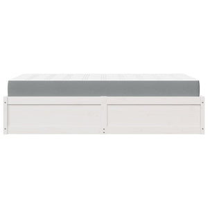 vidaXL Bed with Mattress White 100x200 cm Solid Pine Wood