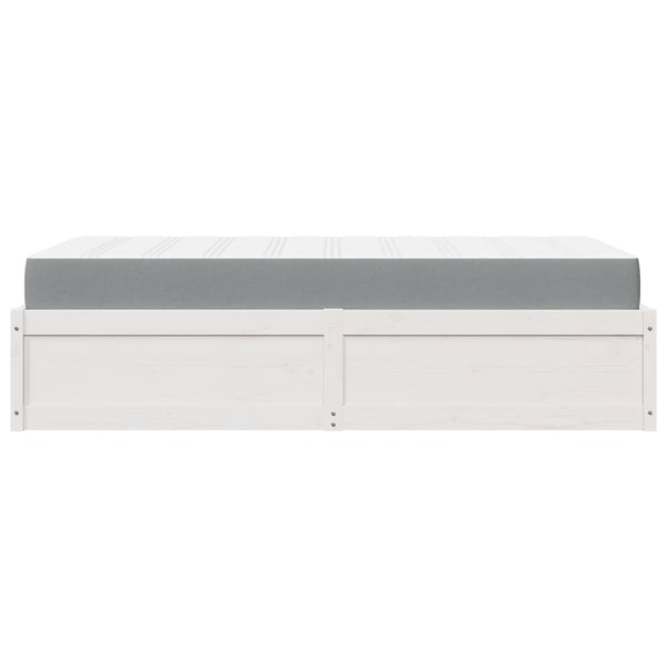 vidaXL Bed with Mattress White 100x200 cm Solid Pine Wood