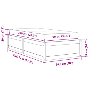 vidaXL Bed with Mattress White 90x200 cm Solid Pine Wood