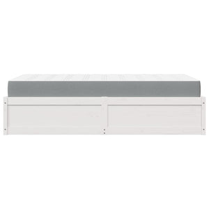 vidaXL Bed with Mattress White 90x200 cm Solid Pine Wood
