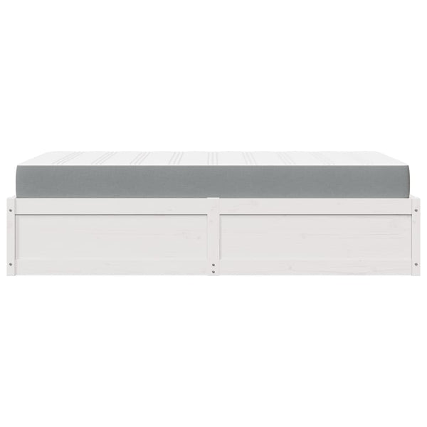 vidaXL Bed with Mattress White 90x200 cm Solid Pine Wood