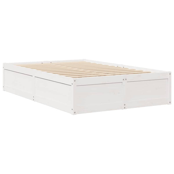 vidaXL Bed with Mattress White 140x190 cm Solid Pine Wood
