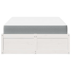 vidaXL Bed with Mattress White 140x190 cm Solid Pine Wood