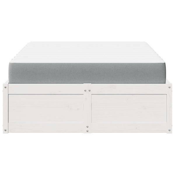 vidaXL Bed with Mattress White 140x190 cm Solid Pine Wood