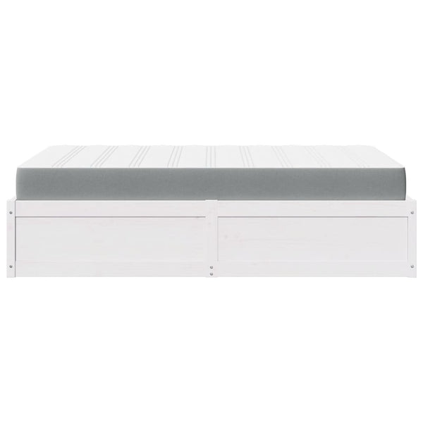 vidaXL Bed with Mattress White 140x190 cm Solid Pine Wood