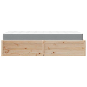 vidaXL Bed with Mattress 90x190 cm Solid Pine Wood