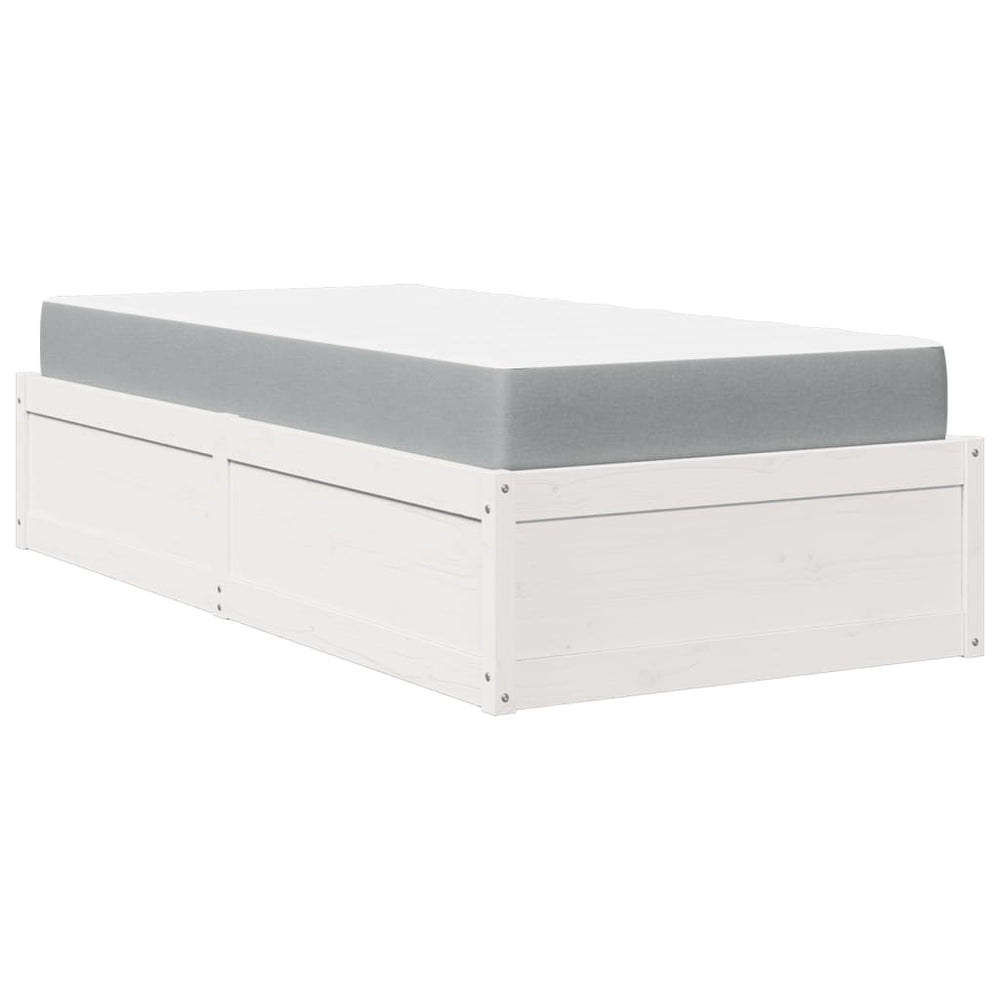 vidaXL Bed with Mattress White 90x190 cm Solid Pine Wood