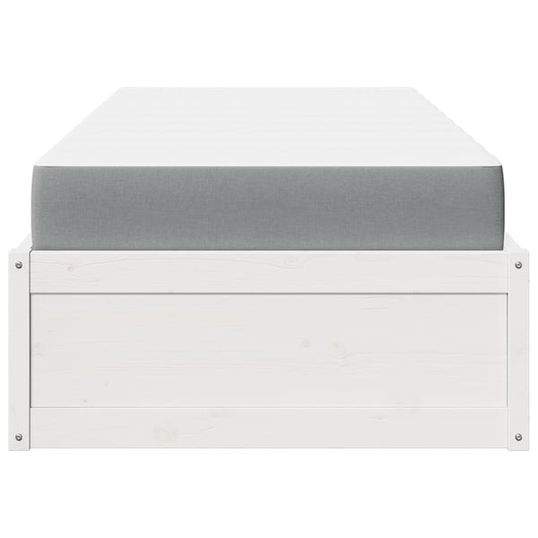 vidaXL Bed with Mattress White 90x190 cm Solid Pine Wood