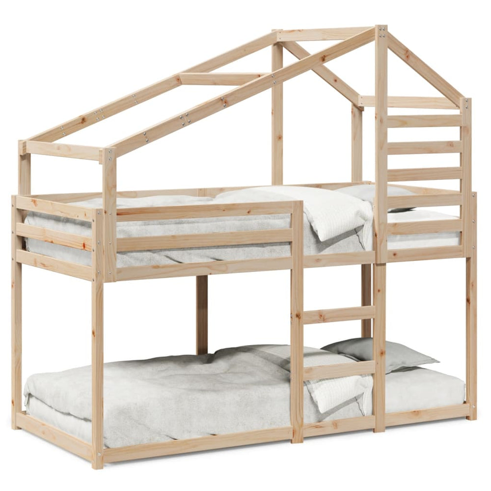 vidaXL Bunk Bed with Roof 80x200 cm Solid Pine Wood