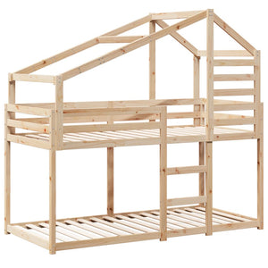vidaXL Bunk Bed with Roof 80x200 cm Solid Pine Wood