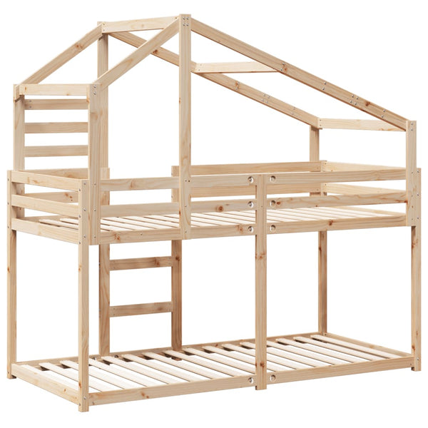 vidaXL Bunk Bed with Roof 80x200 cm Solid Pine Wood