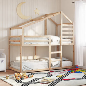 vidaXL Bunk Bed with Roof 80x200 cm Solid Pine Wood