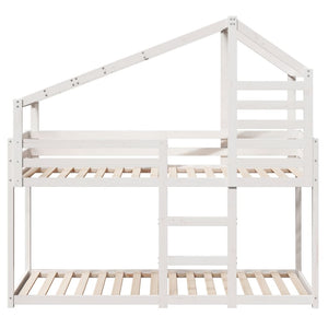 vidaXL Loft Bed with Roof White 80x200 cm Solid Pine Wood