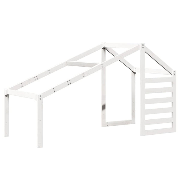 vidaXL Loft Bed with Roof White 80x200 cm Solid Pine Wood