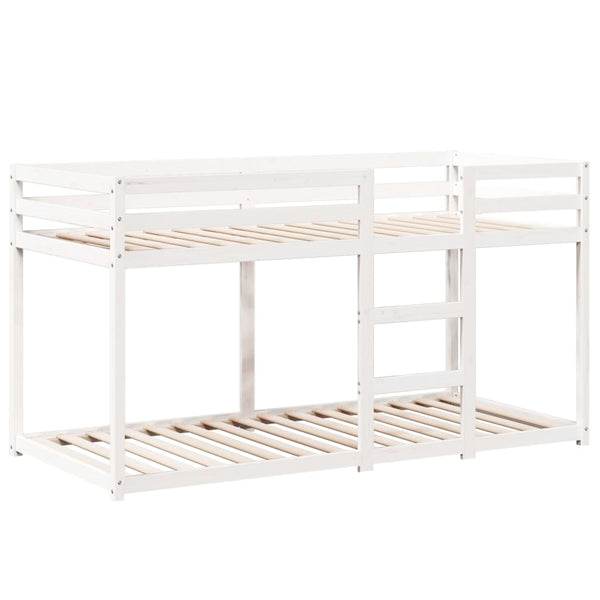 vidaXL Bunk Bed with Roof White 90x200 cm Solid Pine Wood