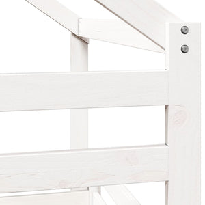 vidaXL Bunk Bed with Roof White 90x200 cm Solid Pine Wood
