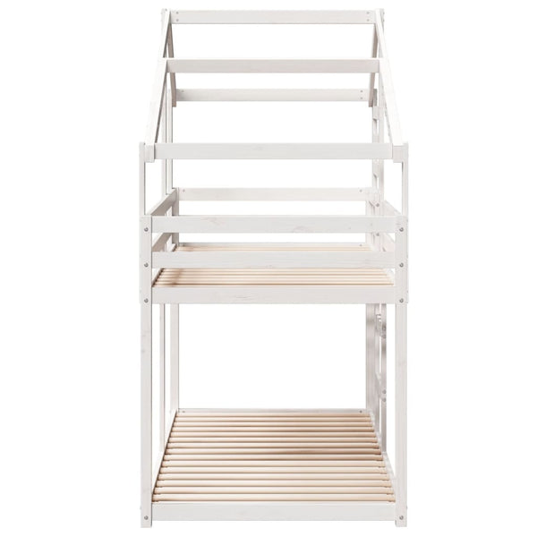 vidaXL Bunk Bed with Roof White 90x190 cm Solid Pine Wood