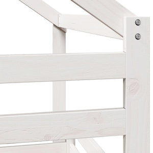 vidaXL Bunk Bed with Roof White 90x190 cm Solid Pine Wood