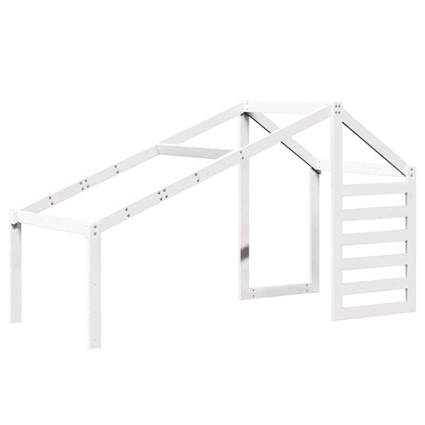 vidaXL Loft Bed with Roof White 75x190 cm Solid Pine Wood