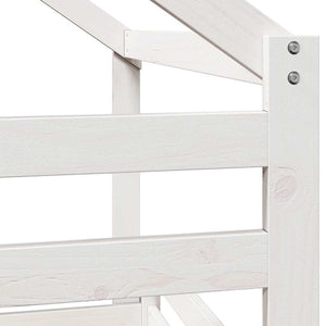 vidaXL Loft Bed with Roof White 75x190 cm Solid Pine Wood