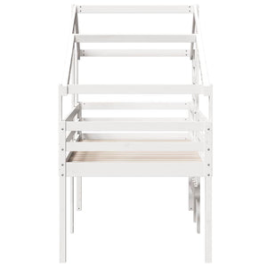 vidaXL Loft Bed with Roof White 80x200 cm Solid Pine Wood