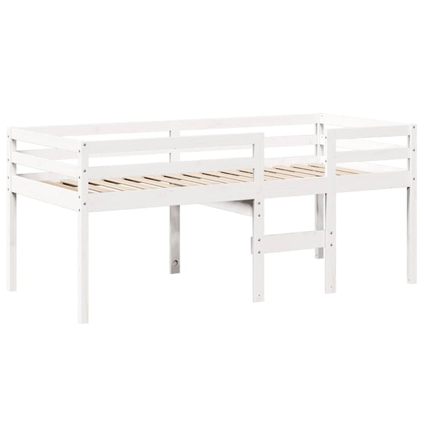 vidaXL Loft Bed with Roof White 80x200 cm Solid Pine Wood