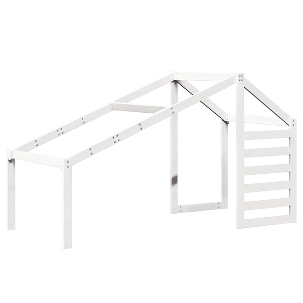 vidaXL Loft Bed with Roof White 80x200 cm Solid Pine Wood
