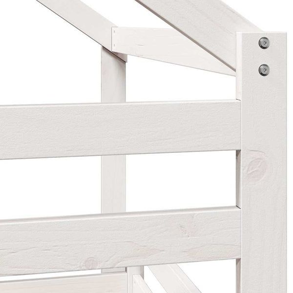 vidaXL Loft Bed with Roof White 80x200 cm Solid Pine Wood