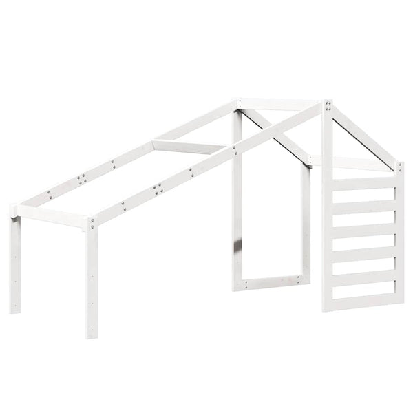 vidaXL Loft Bed with Roof White 90x200 cm Solid Pine Wood