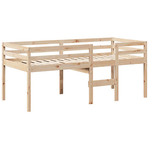 vidaXL Loft Bed with Roof 90x190 cm Solid Pine Wood