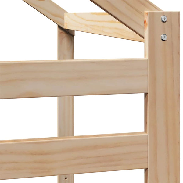 vidaXL Loft Bed with Roof 90x190 cm Solid Pine Wood