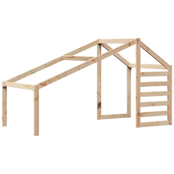 vidaXL Loft Bed with Roof 75x190 cm Solid Pine Wood