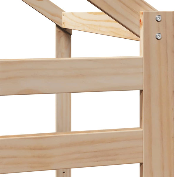 vidaXL Loft Bed with Roof 75x190 cm Solid Pine Wood