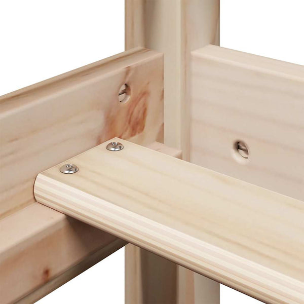 vidaXL Loft Bed with Roof 75x190 cm Solid Pine Wood