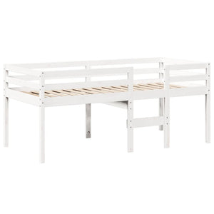 vidaXL Loft Bed with Roof White 75x190 cm Solid Pine Wood