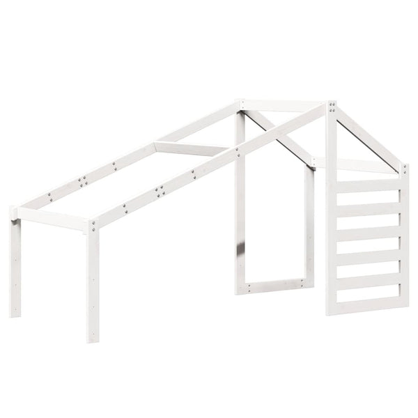 vidaXL Loft Bed with Roof White 75x190 cm Solid Pine Wood
